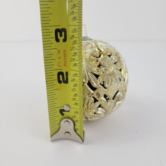 6 Gold Vintage 1980s Christmas 3D Holiday Ornament Bulbs - Picture 4 of 4